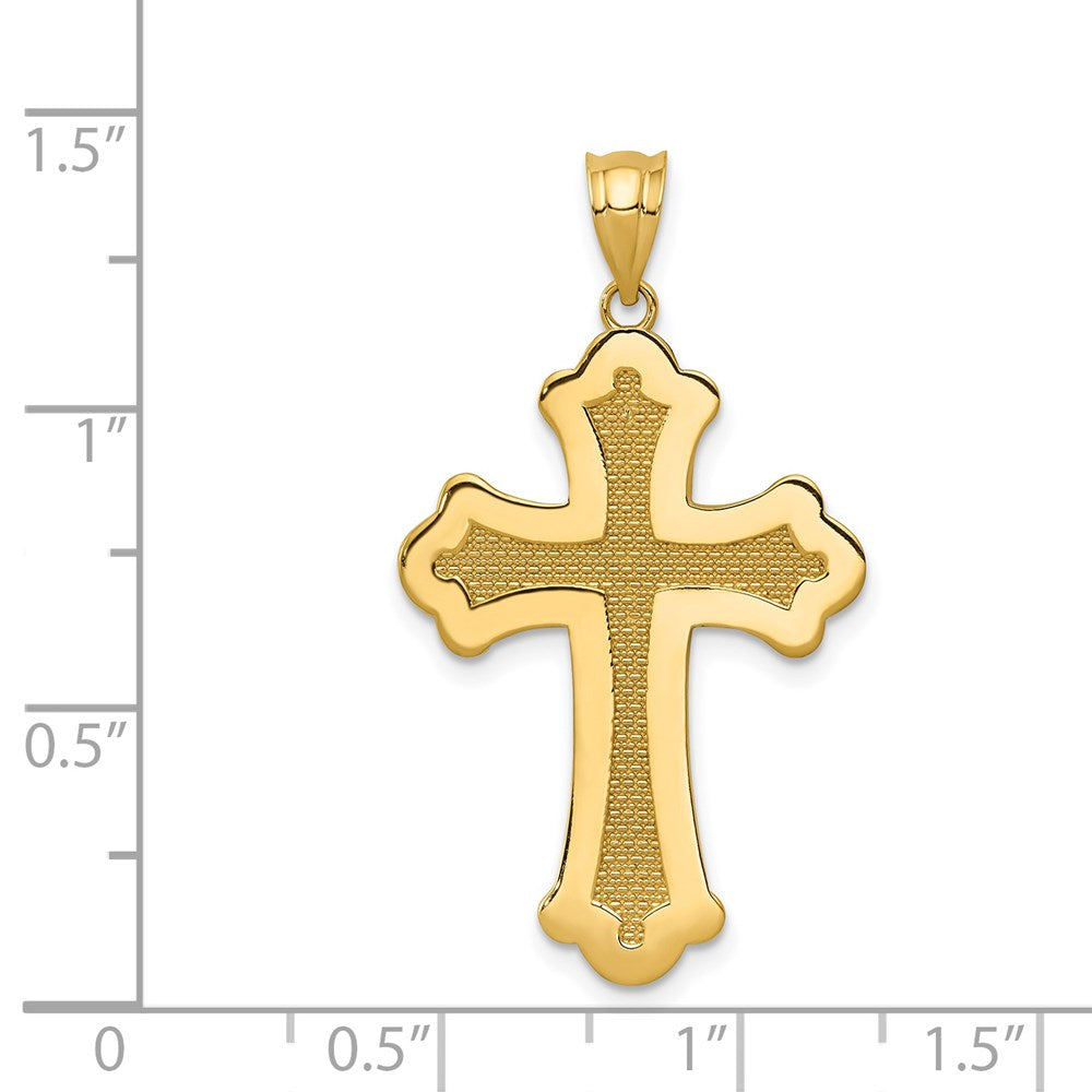 14k Yellow Gold Polished Cross Pendant