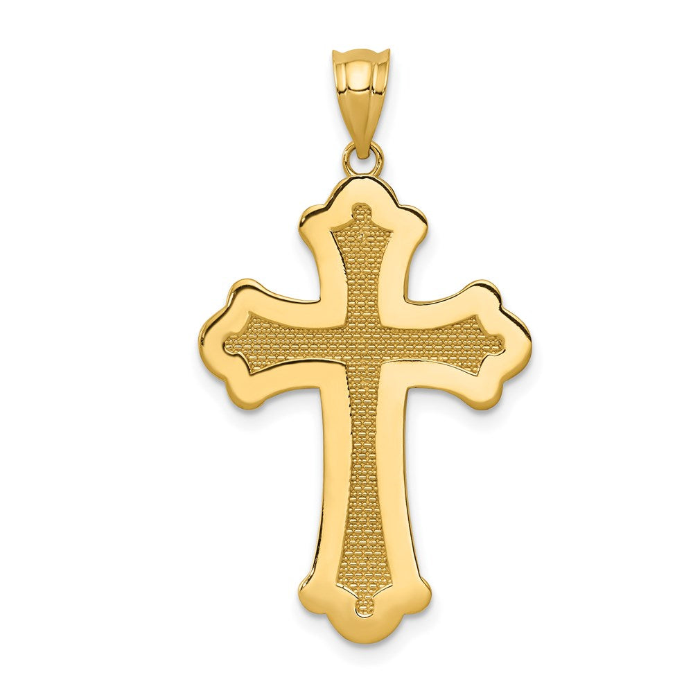 14k Yellow Gold Polished Cross Pendant