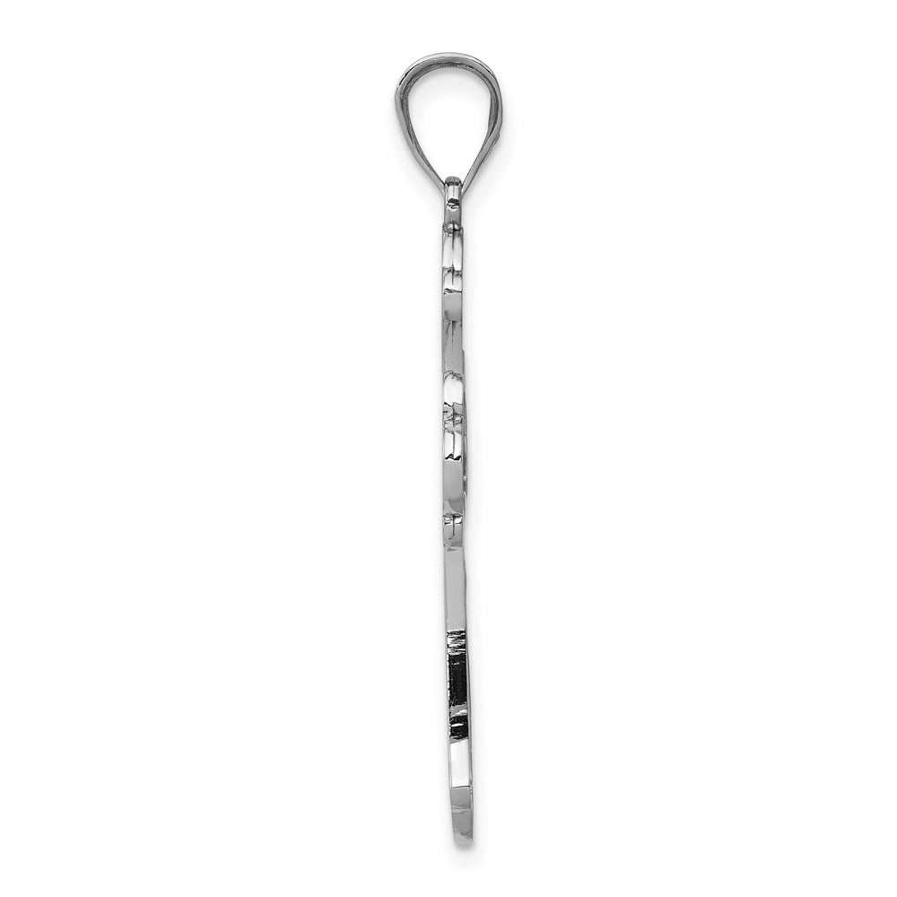 14k White Gold Polished Cross Pendant