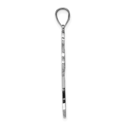 14k White Gold Polished Cross Pendant