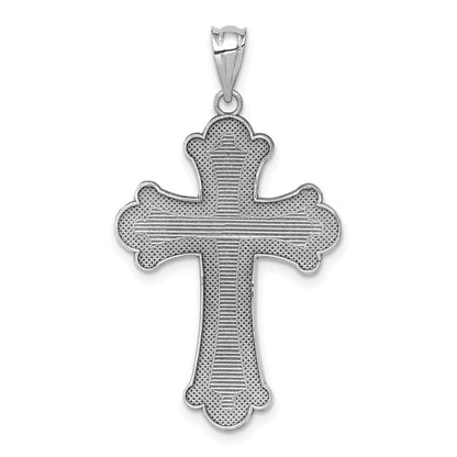 14k White Gold Polished Cross Pendant