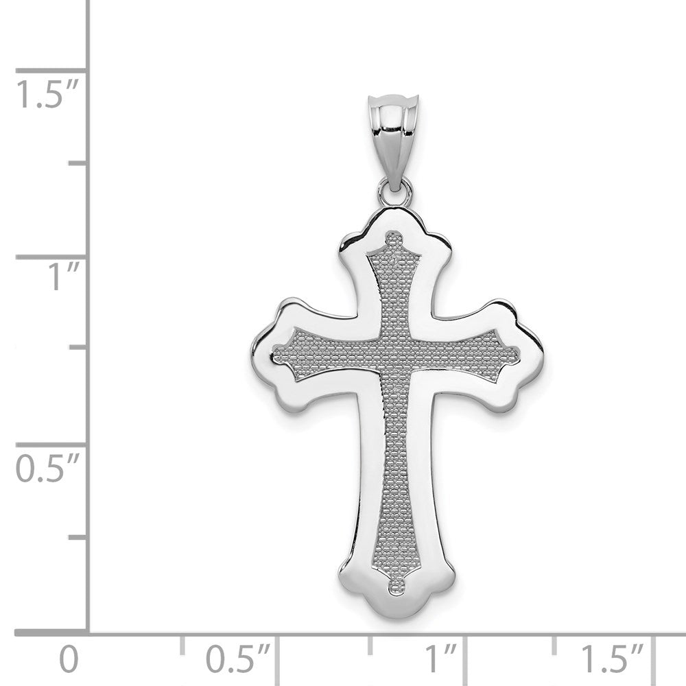 14k White Gold Polished Cross Pendant