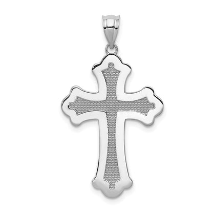 14k White Gold Polished Cross Pendant