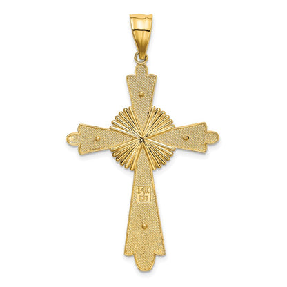 14k Two-tone Gold Two-tone Gold Polished Cross Pendant