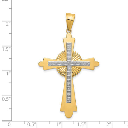 14k Two-tone Gold Two-tone Gold Polished Cross Pendant