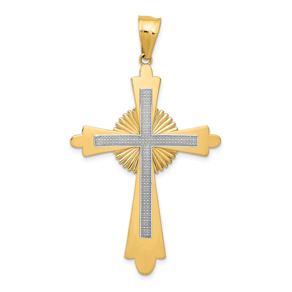 14k Two-tone Gold Two-tone Gold Polished Cross Pendant