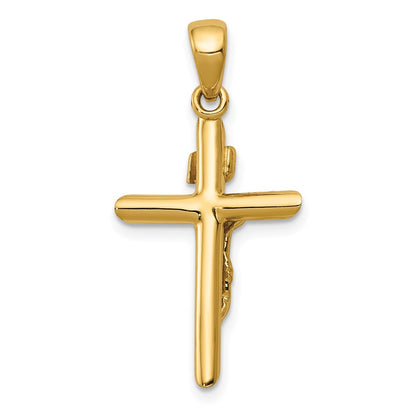 14k Yellow Gold Polished Crucifix Cross Pendant