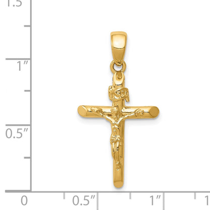 14k Yellow Gold Polished Crucifix Cross Pendant