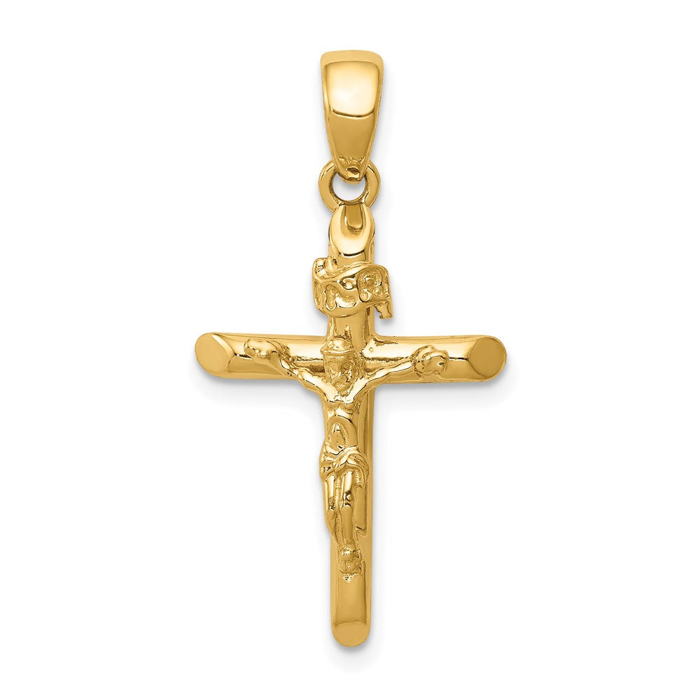 14k Yellow Gold Polished Crucifix Cross Pendant