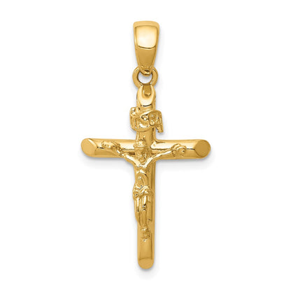 14k Yellow Gold Polished Crucifix Cross Pendant