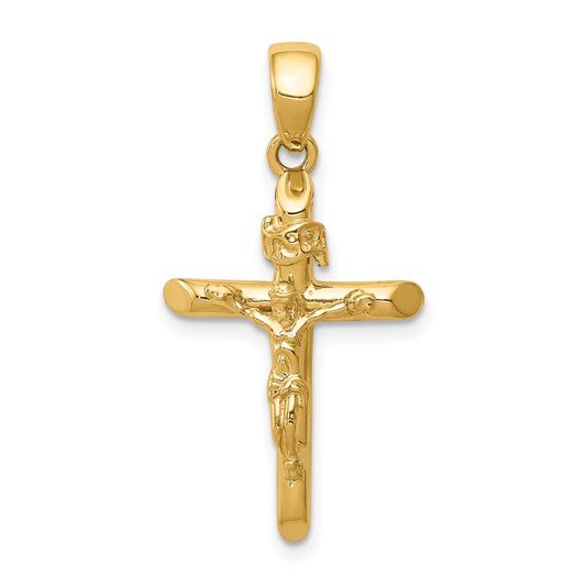 14k Yellow Gold Polished Crucifix Cross Pendant