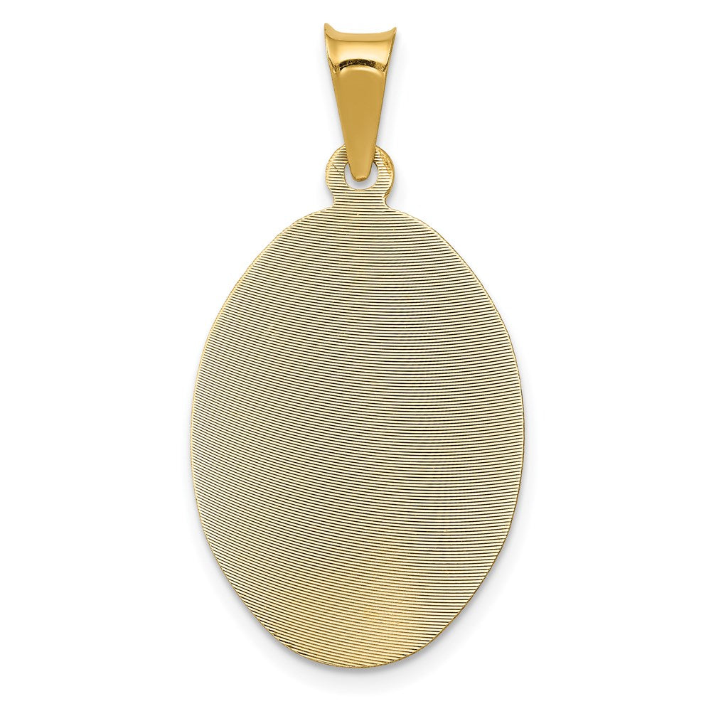 14k Yellow Gold Polished D/C  Lady Of Guadalupe Oval Pendant