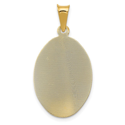 14k Yellow Gold Polished D/C  Lady Of Guadalupe Oval Pendant