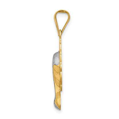 14k Yellow & Rhodium Gold w/Rhodium Satin And Polished Mary Pendant