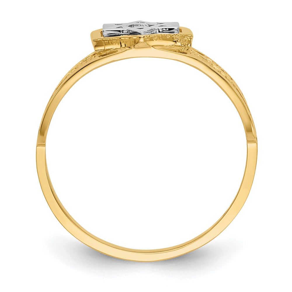 14k two tone gold polished star of david ring k5737
