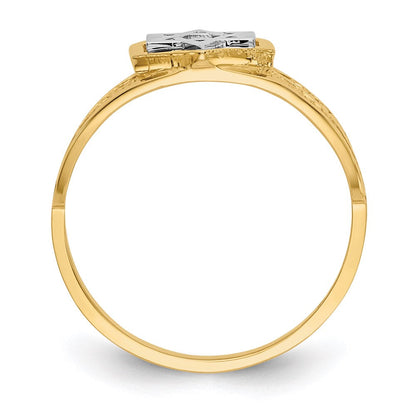 14k two tone gold polished star of david ring k5737