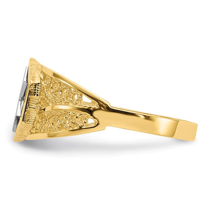 14k two tone gold polished star of david ring k5737