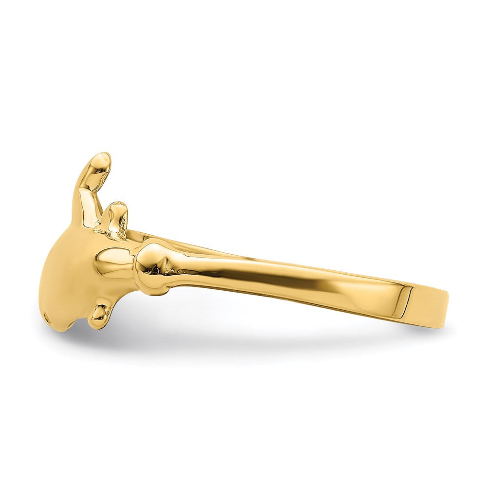 14k gold polished dolphin ring k5764