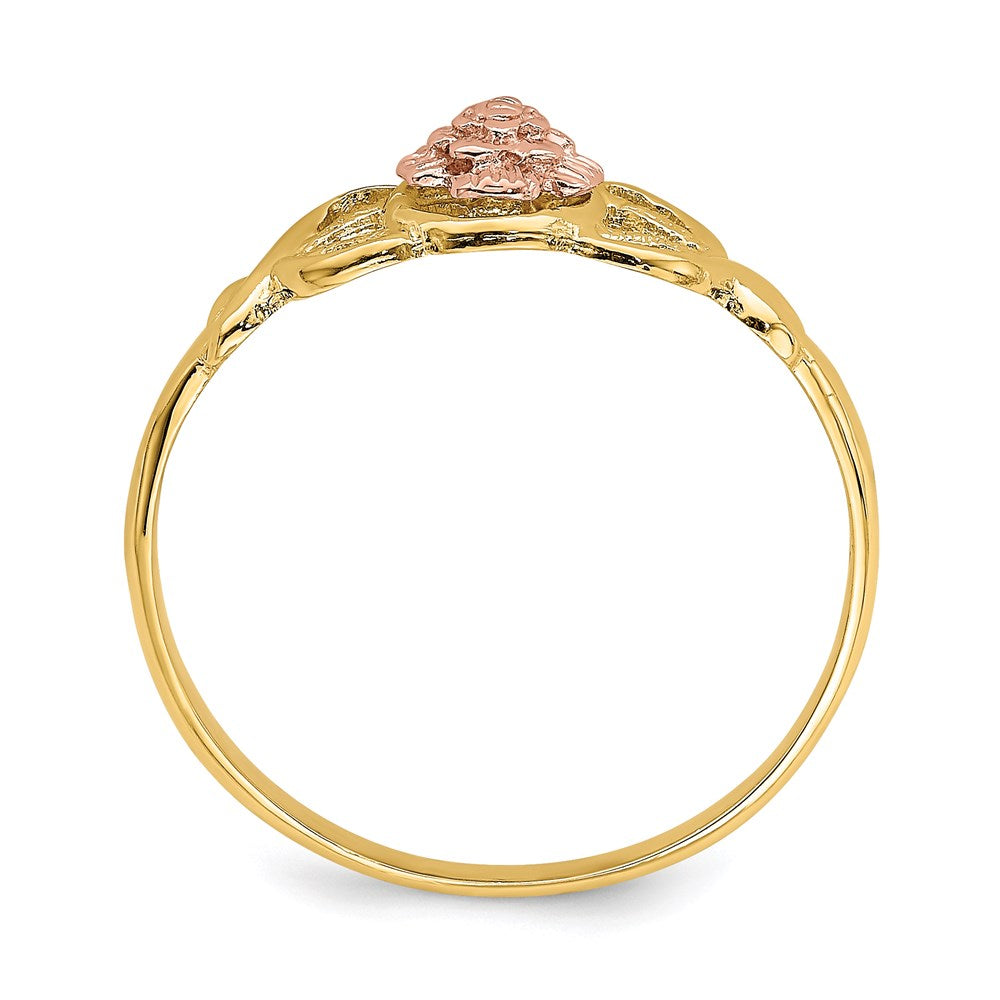 14k two tone gold polished ring k5778