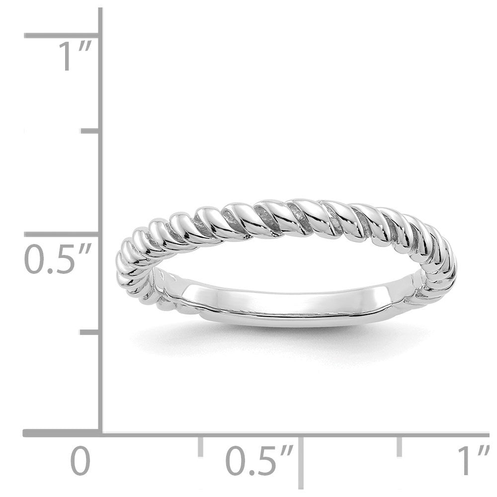 14k white gold polished twisted band k590