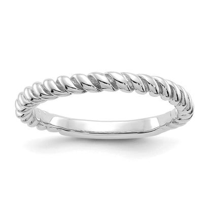 14k white gold polished twisted band k590