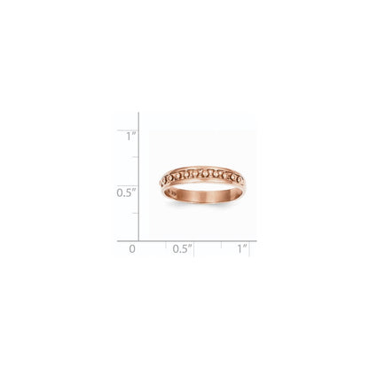 14k rose gold polished beaded band k592