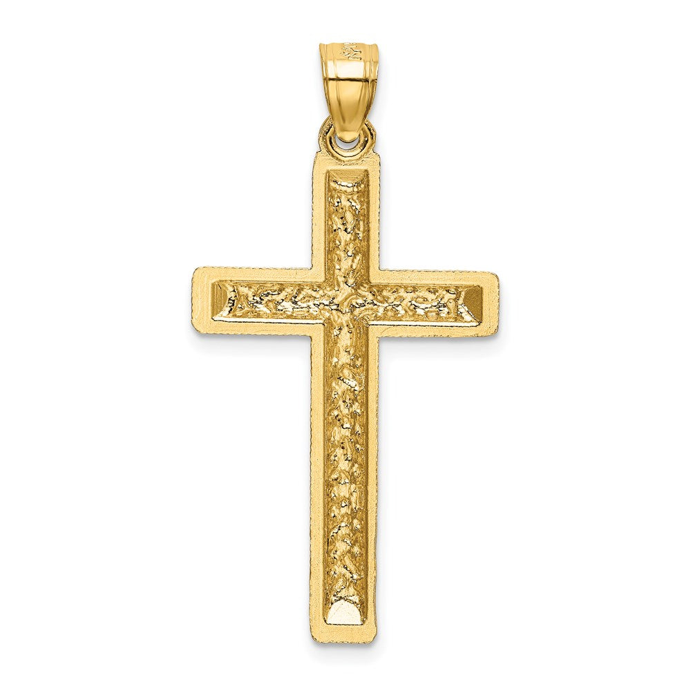 14k Yellow Gold Diamond-cut Latin Cross Pendant