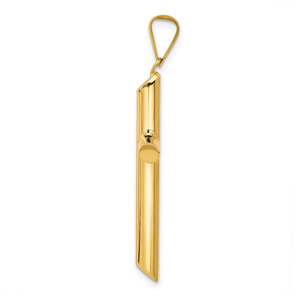 14k Yellow Gold Polished Tube Cross Pendant