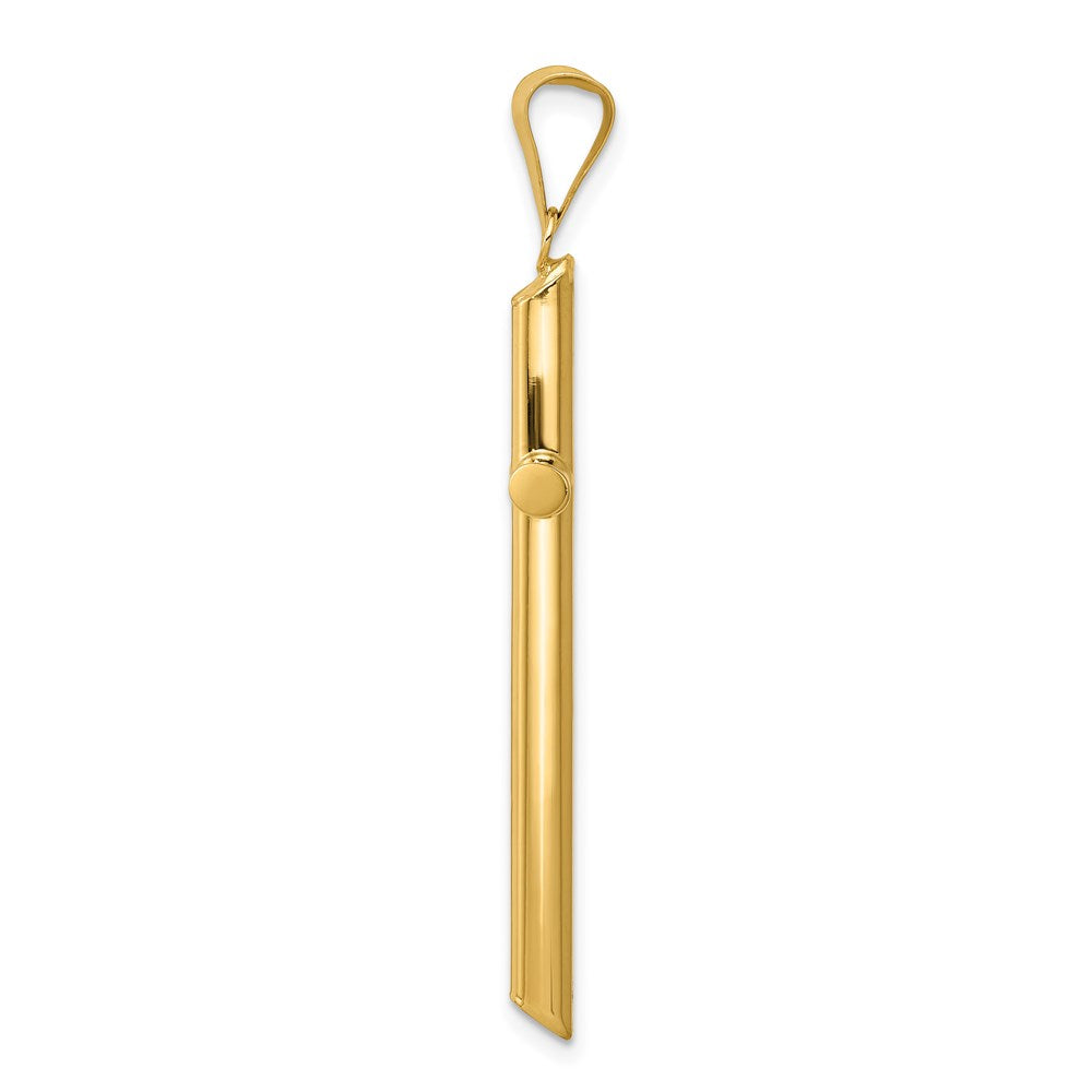 14k Yellow Gold Polished Tube Cross Pendant