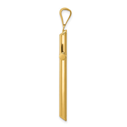 14k Yellow Gold Polished Tube Cross Pendant