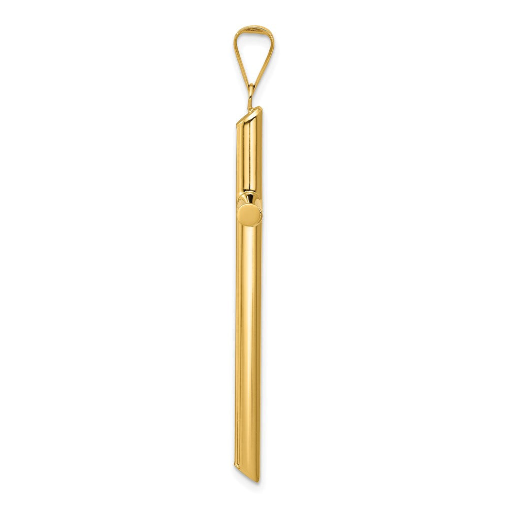 14k Yellow Gold Polished Tube Cross Pendant
