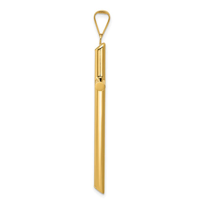 14k Yellow Gold Polished Tube Cross Pendant