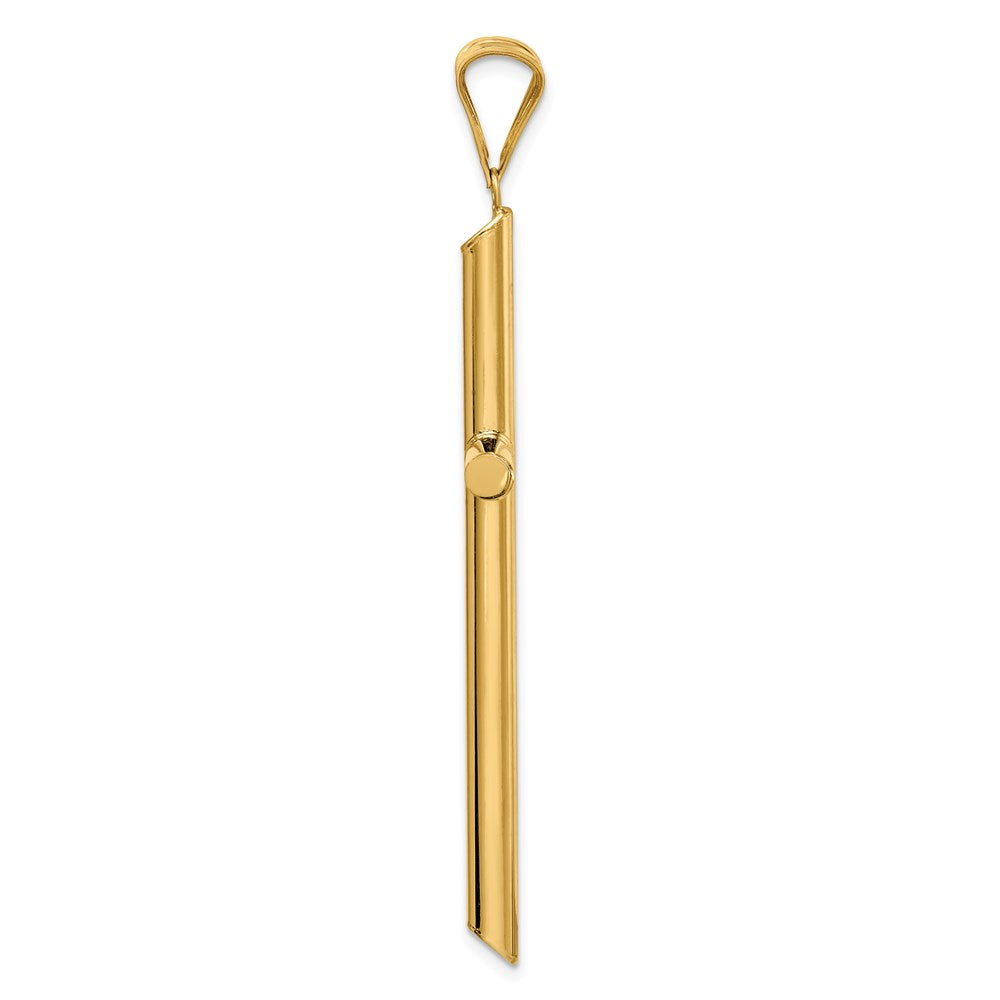 14k Yellow Gold Polished Tube Cross Pendant