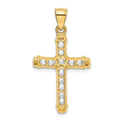 14k Yellow Gold CZ Cross Pendant