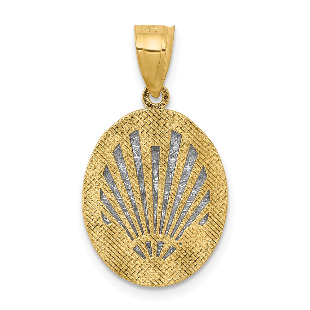 14k Two-tone Gold Raised Lady of Guadalupe Pendant