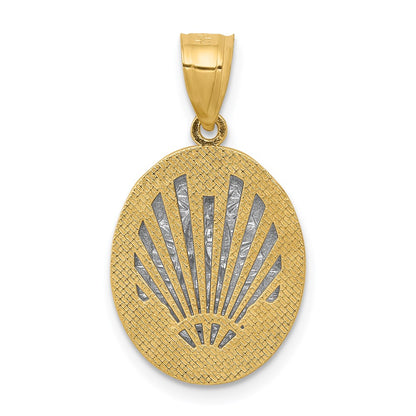14k Two-tone Gold Raised Lady of Guadalupe Pendant