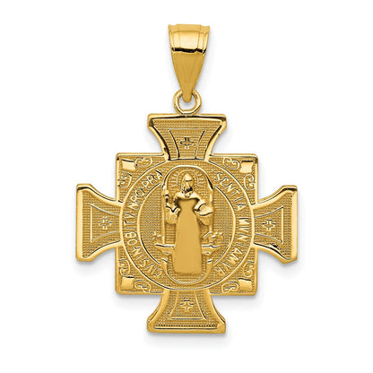 14k Yellow Gold San Benito 2-Sided Cross Pendant