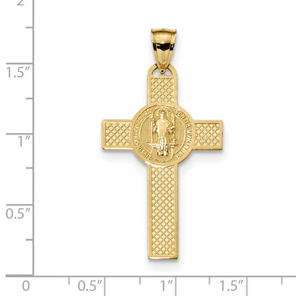 14k Yellow Gold San Benito 2-Sided Cross Pendant