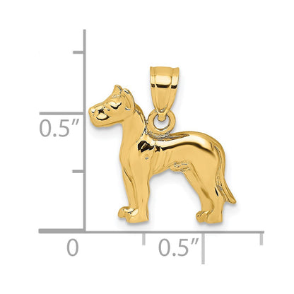14k Yellow Gold Great Dane Dog Charm