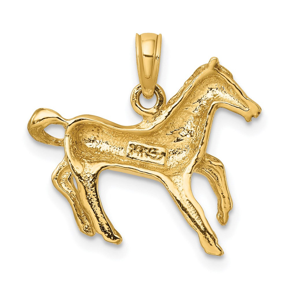 14k Yellow Gold Galloping Horse Charm