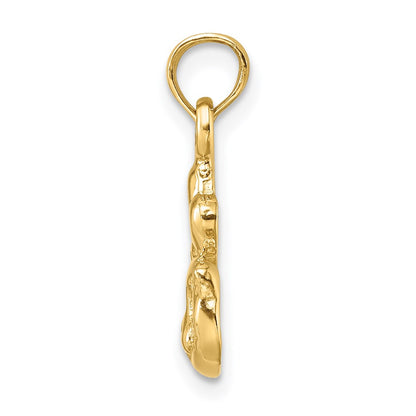 14k Yellow Gold I LOVE MY CAT Charm