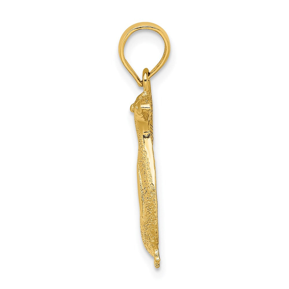14k Yellow Gold 2-D Polished and Engraved Penguin Charm