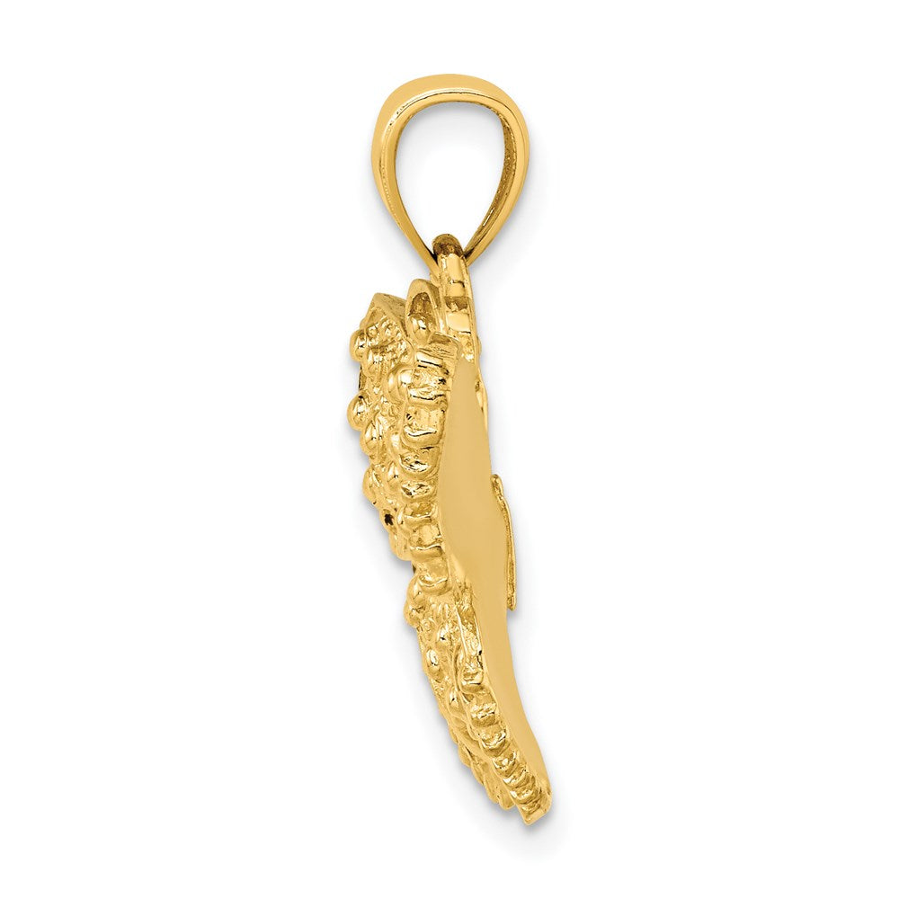14k Yellow Gold Textured Butterfly Charm