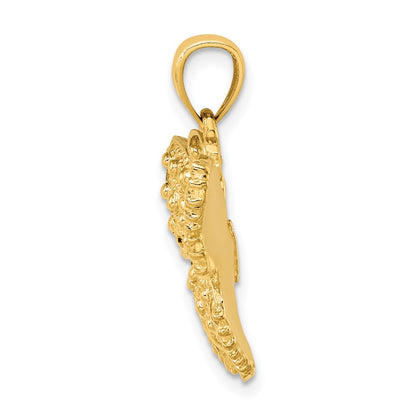 14k Yellow Gold Textured Butterfly Charm
