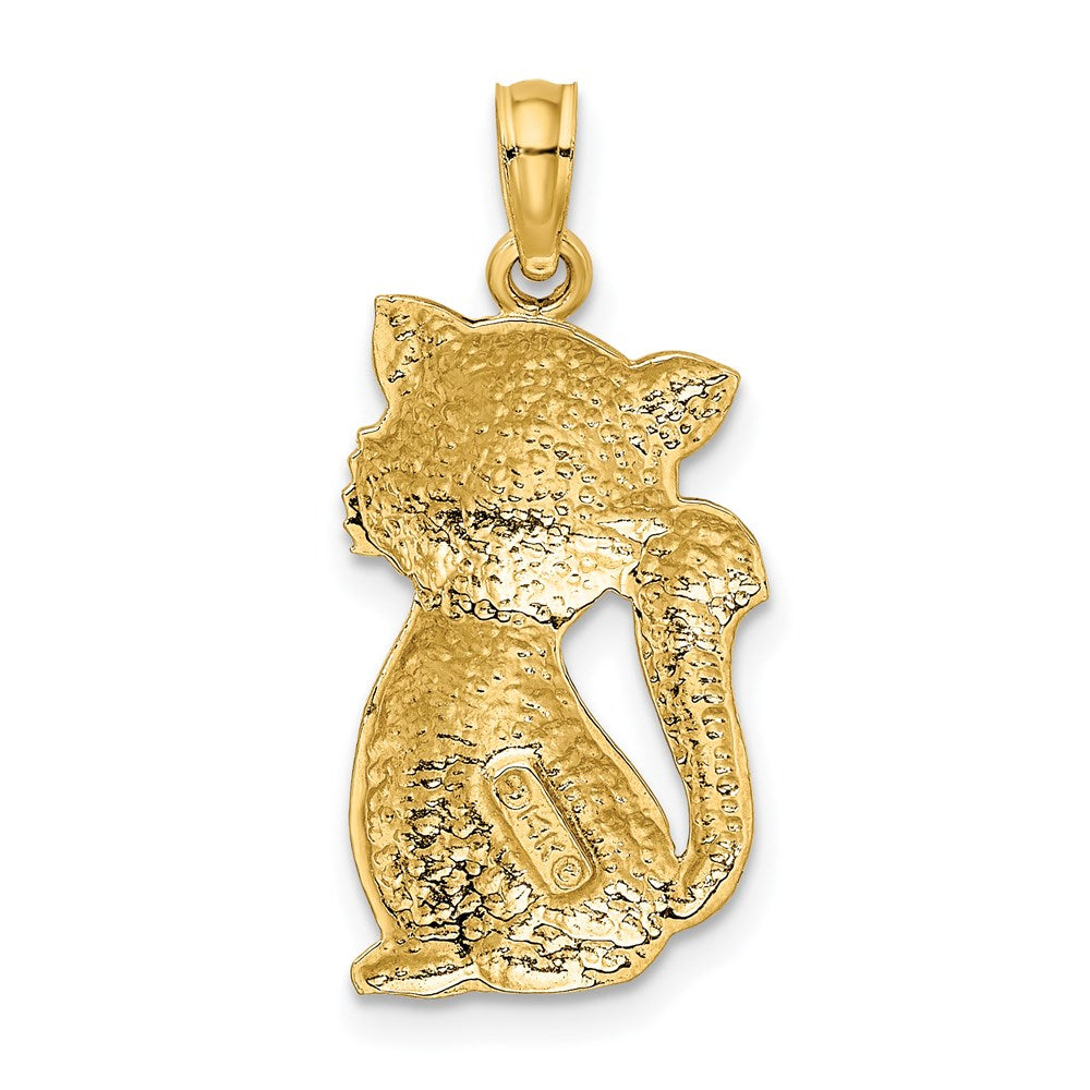 14k Yellow Gold Sitting Cat Charm