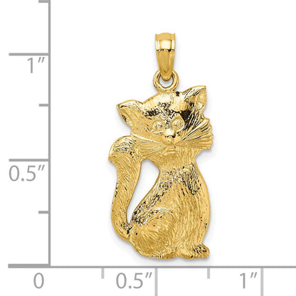 14k Yellow Gold Sitting Cat Charm