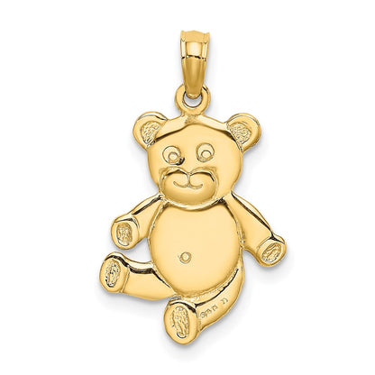 14k Yellow Gold Reversible Teddy Bear Charm