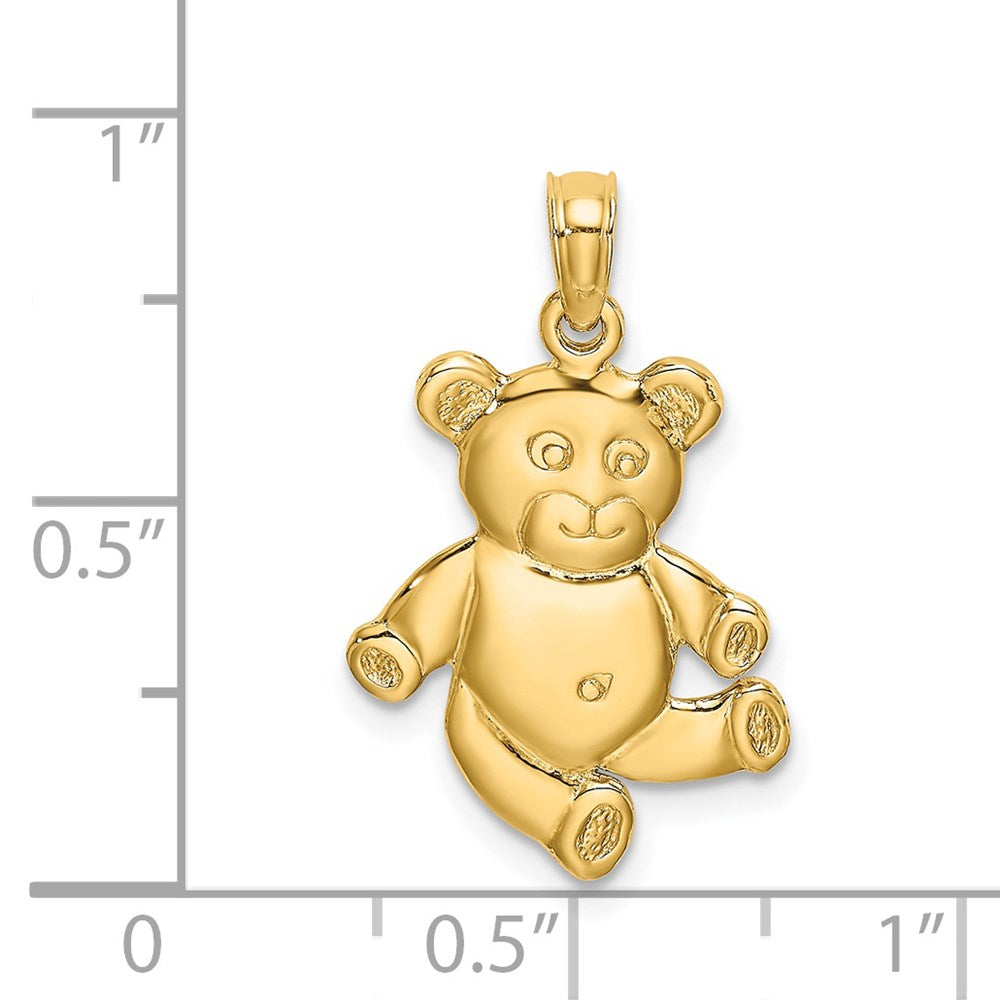 14k Yellow Gold Reversible Teddy Bear Charm