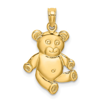 14k Yellow Gold Reversible Teddy Bear Charm