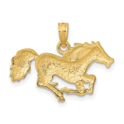 14k Yellow Gold Running Horse Charm